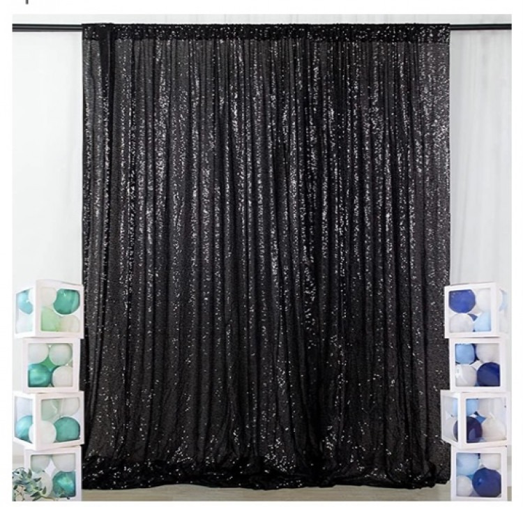 Black Sequin Backdrop ( 8x8 )